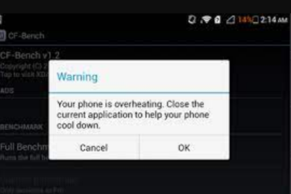 overheating warning message in Samsung S5