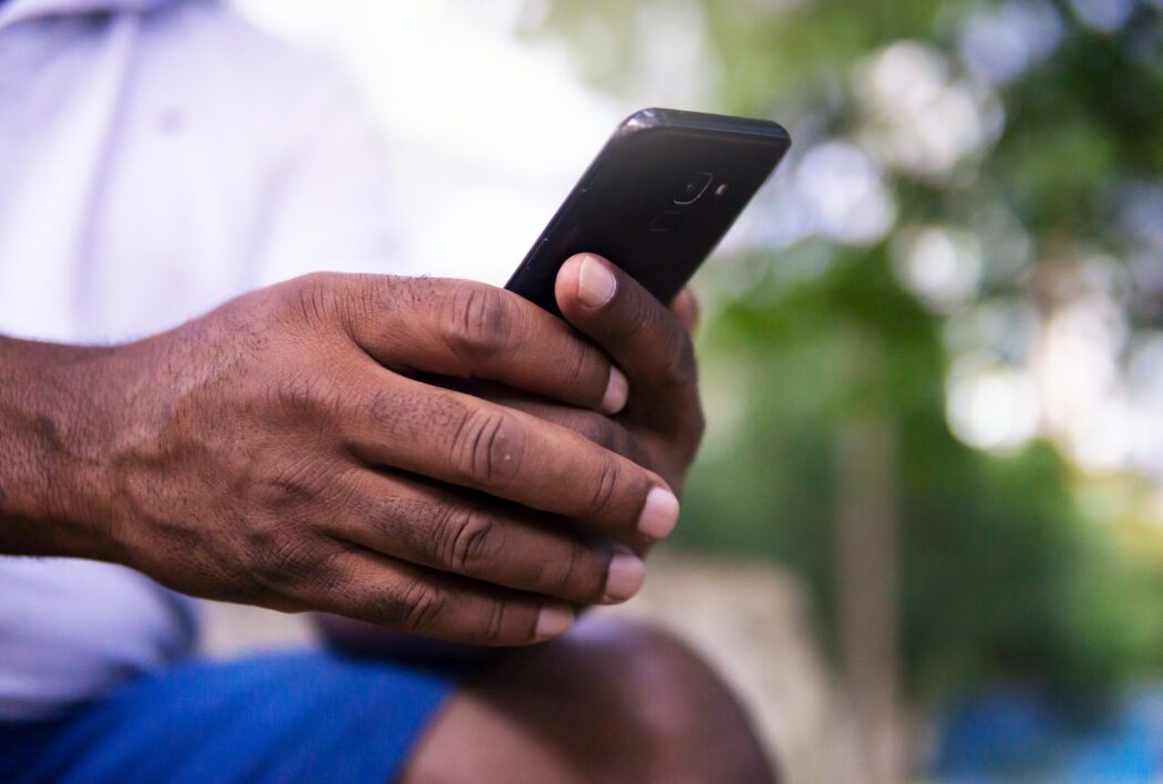 man holding a phone